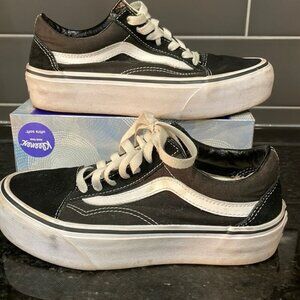 EC Black Suede Platform Vans - Size 4Y / 5.5W